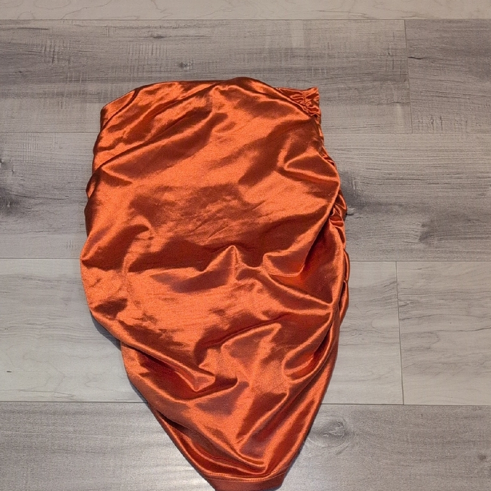 SHEIN Vibrant Orange Satin Skirt
